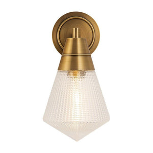 Alora WV348106VBPG WILLARD 6" WV VINTAGE BRASS CLEAR PRISMATIC GLASS 1 x 60W E26