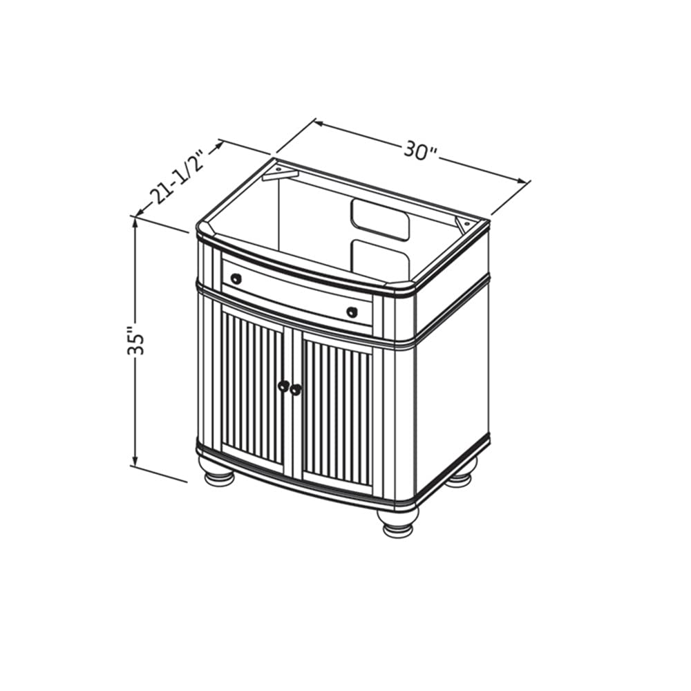 Jeffrey Alexander VN2COM-30-WH-NT 30" White Compton Vanity