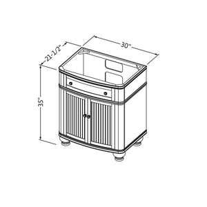 Jeffrey Alexander VN2COM-30-WH-NT 30" White Compton Vanity