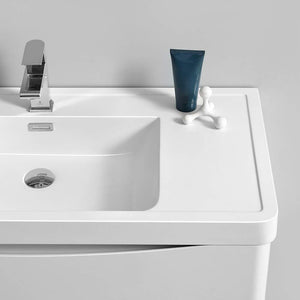 Fresca FCB9136WH-I Fresca Tuscany 36" Glossy White Free Standing Modern Bathroom Cabinet w/ Integrated Sink