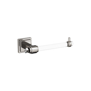 Amerock BH36061CG10 Clear/Brushed Nickel Single Post Toilet Paper Holder 7-1/16 in. (179 mm) Toilet Tissue Holder Glacio Bath Tissue Holder Bathroom Hardware Bath Accessories
