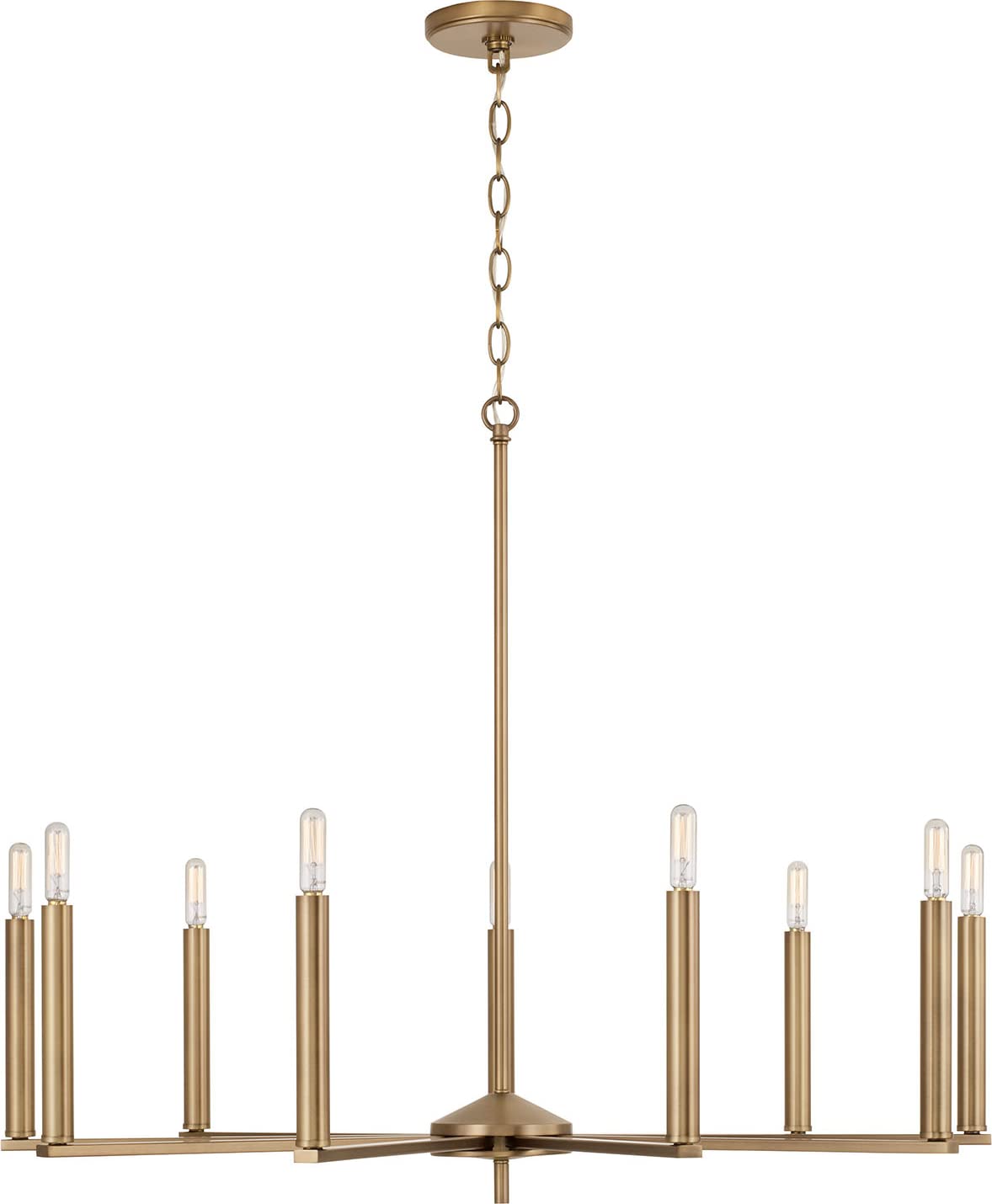 Capital Lighting 448691AD Portman 9 Light Chandelier Aged Brass