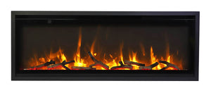 Amantii SYM-SLIM-60 Symmetry Xtraslim Smart Electric  -60" WiFi Enabled Fireplace, Featuring a  MultiFunction  Remote Control, Multi Speed Flame Motor