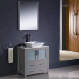 Fresca FVN6230GR-VSL Fresca Torino 30" Gray Modern Bathroom Vanity w/ Vessel Sink