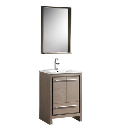 Fresca FVN8125GO Fresca Allier 24" Gray Oak Modern Bathroom Vanity w/ Mirror