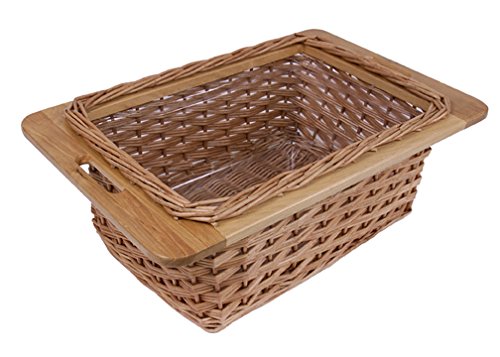 John Boos DWB8156 American Heritage Wicker and Wood Bread Basket