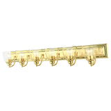 Livex Lighting 17076-02 Birmingham 6 Light 48 inch Polished Brass Vanity Sconce Wall Light