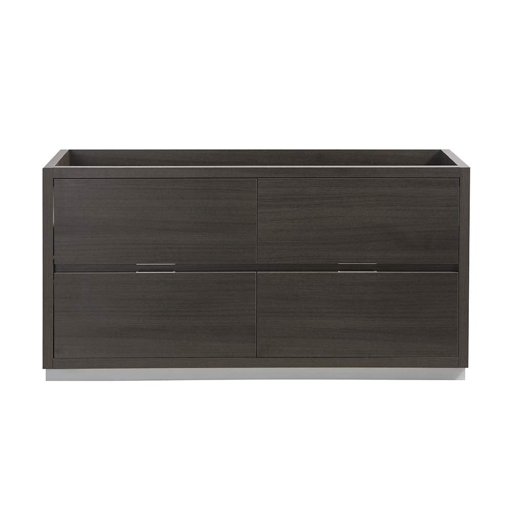 Fresca FCB8460GO-D Fresca Valencia 60" Gray Oak Free Standing Double Sink Modern Bathroom Cabinet