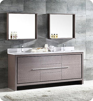 Fresca FCB8172GO Fresca Allier 72" Gray Oak Modern Double Sink Bathroom Cabinet