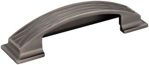Jeffrey Alexander 536-96BNBDL 96 mm Center-to-Center Brushed Pewter Square Geometric Pattern Aberdeen Cabinet Cup Pull