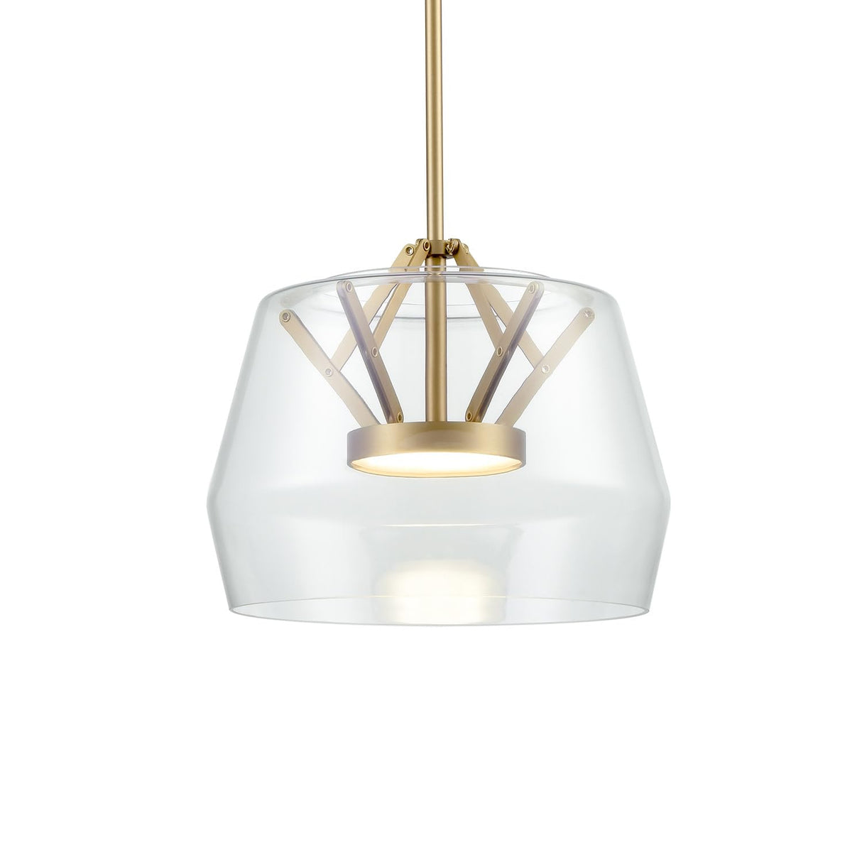 Kuzco PD61412-CL/BG DECO 12" PD Clear/Brushed Gold 120V ELV LED 3000K 90CRI 16W