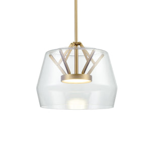 Kuzco PD61412-CL/BG DECO 12" PD Clear/Brushed Gold 120V ELV LED 3000K 90CRI 16W