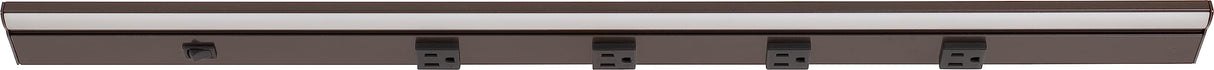 Task Lighting LP30QD10NDBBZ30 30-1/2" 1000 Lumen Direct Voltage DV Lighted Power Strip, Bronze Finish, Black Receptacles, 3000K Soft White