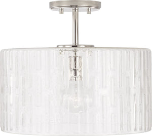 Capital Lighting 241311PN Emerson 1 Light Semi-Flush Polished Nickel