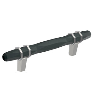 Amerock Cabinet Pull Black Bronze/Polished Chrome 3-3/4 inch (96 mm) Center-to-Center London 1 Pack Drawer Pull Drawer Handle Cabinet Hardware