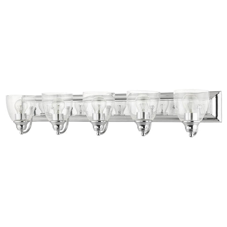 Livex Lighting 17075-05 Birmingham Collection 5-Light Bathroom Vanity Light with Clear Glass, Polished Chrome, 36 x 6.63