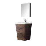 Fresca FVN8525RW Fresca Milano 26" Rosewood Modern Bathroom Vanity w/ Medicine Cabinet