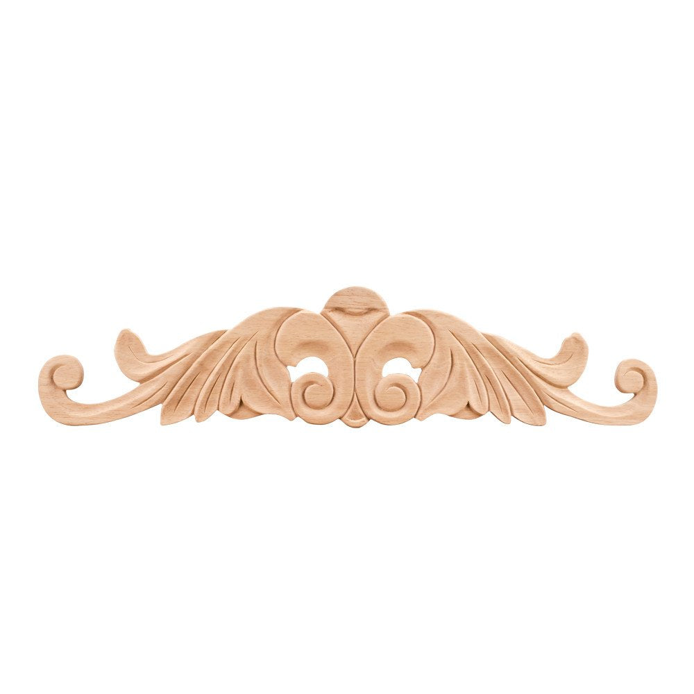 Hardware Resources PONL-04-20RW 20-1/4" W x 5/16" D x 4-1/2" H Pressed Rubberwood Art Nouveau Onlay