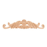 Hardware Resources PONL-04-20RW 20-1/4" W x 5/16" D x 4-1/2" H Pressed Rubberwood Art Nouveau Onlay