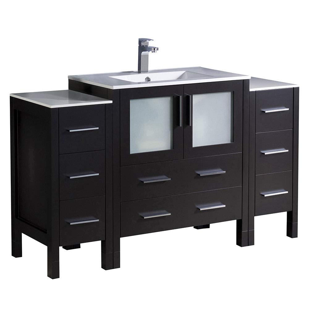 Fresca FCB62-123012ES-I Fresca Torino 54" Espresso Modern Bathroom Cabinets w/ Integrated Sink