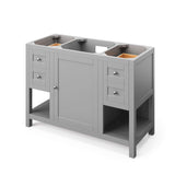 Jeffrey Alexander VKITAST48GRCQR 48" Grey Astoria Vanity, Calacatta Vienna Quartz Vanity Top, undermount rectangle bowl