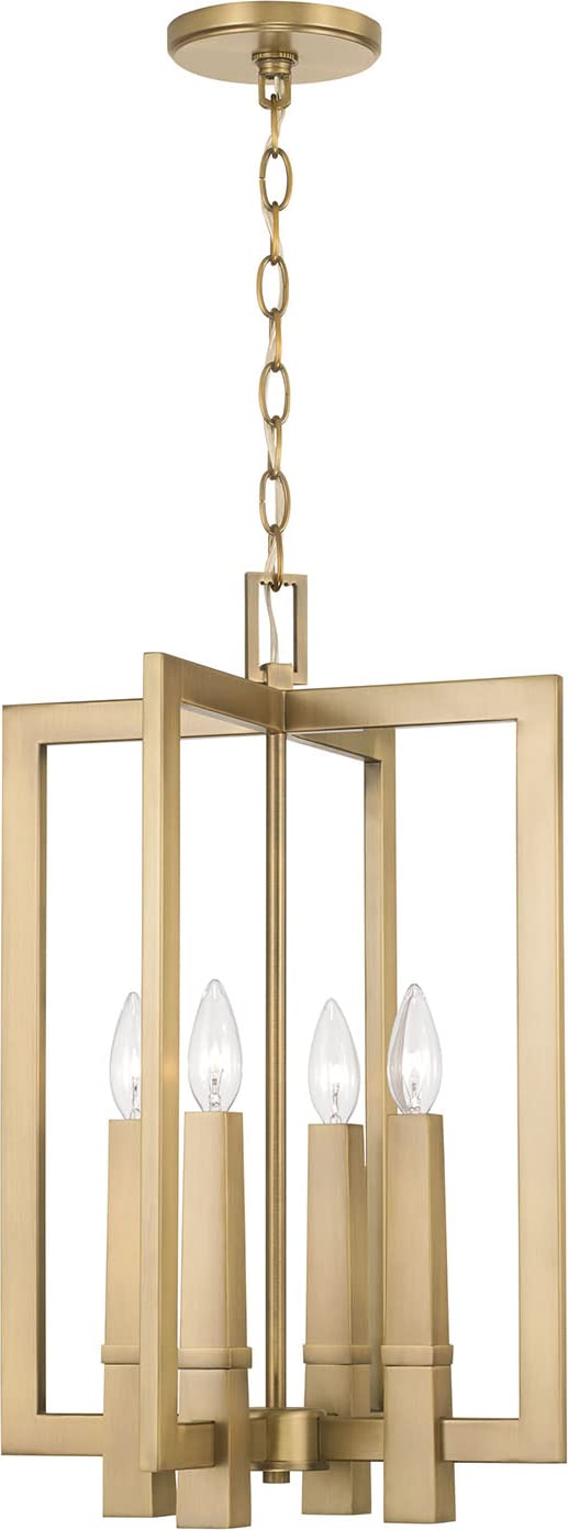 Capital Lighting 549641AD Blake 4 Light Foyer Aged Brass