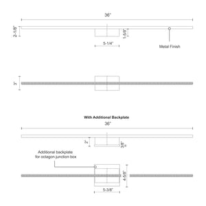 Kuzco WS18236-WH VEGA MINOR 36" WS White 120V TRIAC/ELV LED 3000K 90CRI 31W