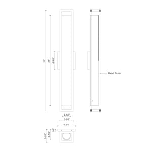 Kuzco WS83427-GD LOCHWOOD 21" WS Gold 120V ELV LED 3000K 90CRI 31W