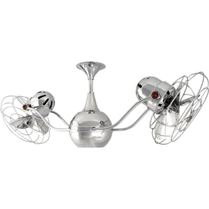 Matthews Fan VB-CR-MTL Vent-Bettina 360° dual headed rotational ceiling fan in polished chrome finish with metal blades.