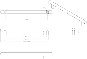 Jeffrey Alexander 274MB 224 mm Center-to-Center Matte Black Key West Cabinet Bar Pull