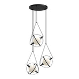 Kuzco CH76728-BK ARIES 28" CHANDELIER TEXTURED BLACK 120" WIRE 120V TRIAC/ELV LED 3000K 90CRI 37W