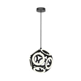 Kuzco CH51825-BK MAGELLAN 25" CHANDELIER BLACK FROSTED ACRYLIC SPHERE 125W 120VAC WITH LED DRIVER 3000K 90CRI