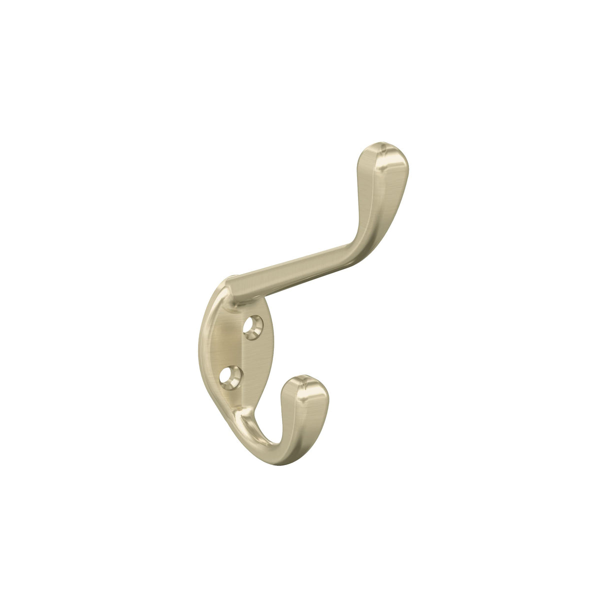 Amerock H55451BBZ Noble Double Prong Decorative Wall Hook Golden Champagne Hook for Coats, Hats, Backpacks, Bags Hooks for Bathroom, Bedroom, Closet, Entryway, Laundry Room, Office
