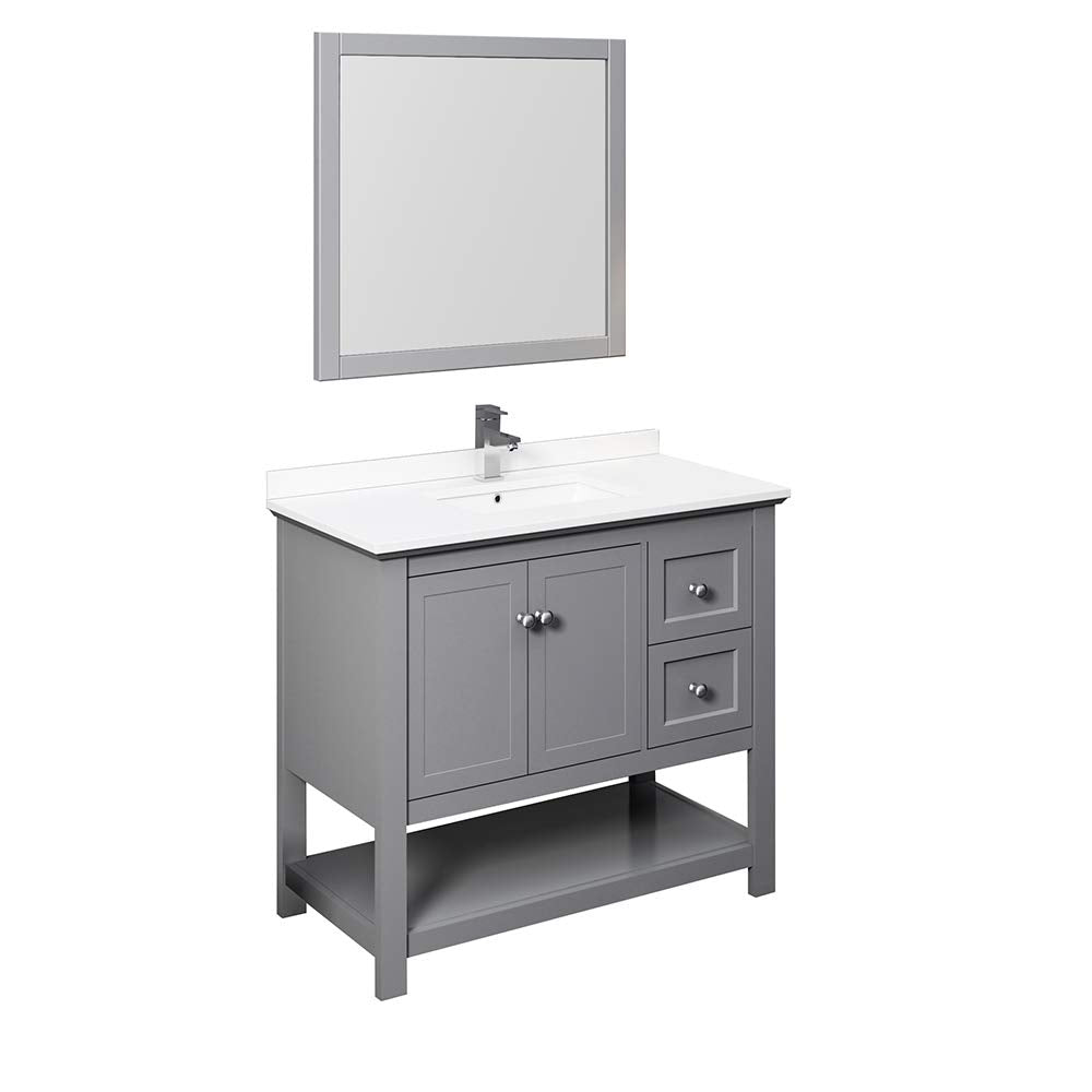 Fresca FVN2340GR Fresca Manchester 42" Gray Traditional Bathroom Vanity w/ Mirror