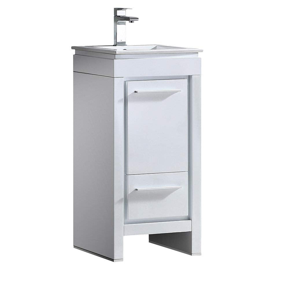 Fresca FCB8118WH-I Fresca Allier 16" White Modern Bathroom Cabinet w/ Sink