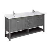 Fresca FCB2372VG-D-CWH-U Double Sink Cabinet with Sinks