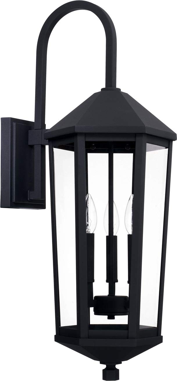 Capital Lighting 926931BK Ellsworth 3 Light Outdoor Wall Lantern Black