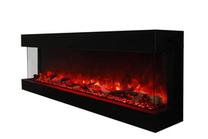 Amantii 72-TRU-VIEW-XL Tru View Deep Smart Electric - 72" Indoor / Outdoor WiFi Enabled 3 Sided Fireplace Featuring a depth of 14 1/4", MultiFunction Remote Control, Multi Speed Flame Motor, and a Selection of Media Options