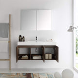 Fresca FVN8092WH Fresca Vista 48" White Wall Hung Modern Bathroom Vanity w/ Medicine Cabinet