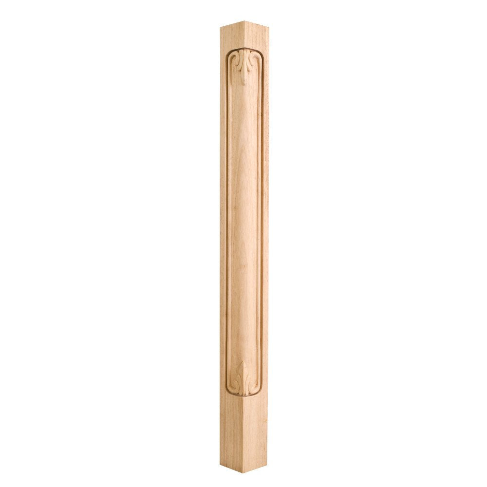 Hardware Resources CP-1RW 2-3/4" W x 2-3/4" D x 35-1/2" H Rubberwood Acanthus Corner Post