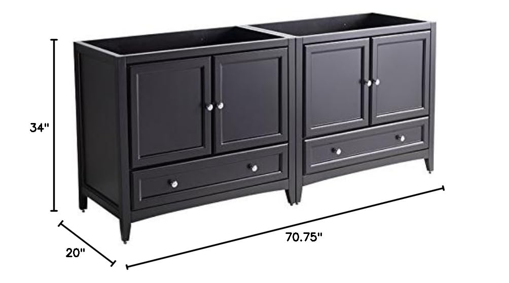 Fresca FCB20-3636ES Fresca Oxford 71" Espresso Traditional Double Sink Bathroom Cabinets