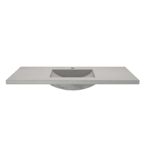Palomar Vanity Top with Integral Bathroom Sink in Pearl Finish (Single faucet hole)