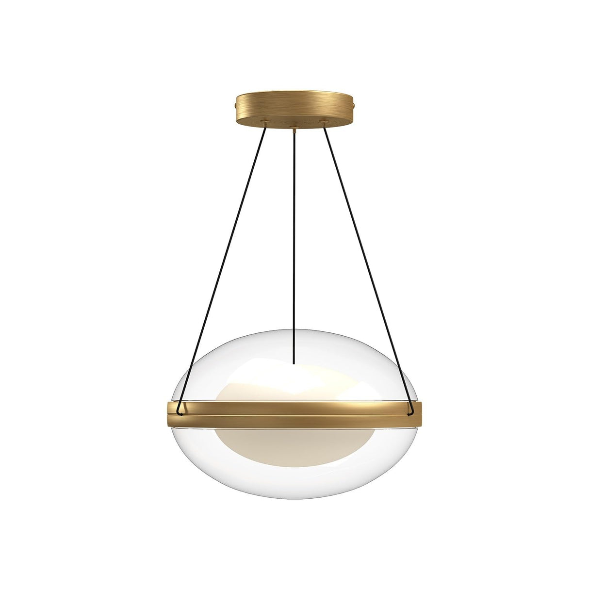 Kuzco PD76312-BG/OP VIRGO 12" PENDANT BRUSHED GOLD OPAL GLASS 120" WIRE 120V TRIAC/ELV LED 3000K 90CRI 29W