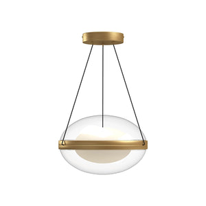 Kuzco PD76312-BG/OP VIRGO 12" PENDANT BRUSHED GOLD OPAL GLASS 120" WIRE 120V TRIAC/ELV LED 3000K 90CRI 29W