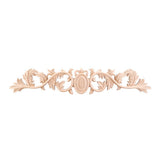 Hardware Resources ONL-09-20RW 19-15/16" W x 3/4" D x 3-5/8" H Rubberwood Acanthus & Egg Onlay