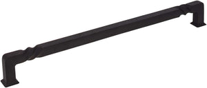 Jeffrey Alexander 602-12BLK 12" Center-to-Center Matte Black Rustic Twist Tahoe Appliance Handle