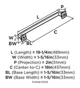 Amerock Appliance Pull Polished Nickel 18 inch (457 mm) Center to Center Mulholland 1 Pack Drawer Pull Drawer Handle Cabinet Hardware