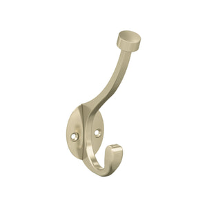 Amerock H55465BBZ Adare Double Prong Decorative Wall Hook Golden Champagne Hook for Coats, Hats, Backpacks, Bags Hooks for Bathroom, Bedroom, Closet, Entryway, Laundry Room, Office