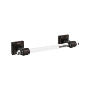 Amerock BH36065CORB Clear/Oil-Rubbed Bronze Towel Bar 8 in. (203 mm) Towel Rack Glacio Bathroom Towel Holder Bathroom Hardware Bath Accessories