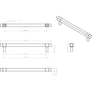 Jeffrey Alexander 293-160MB 160 mm Center-to-Center Matte Black Square Zane Cabinet Pull